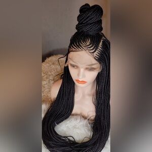 Black Braided Lace Front Wig